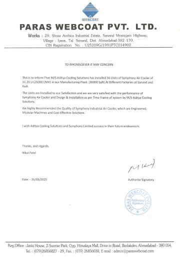 Paras Webcoat Pvt. Ltd. Sanand, Ahmedabad